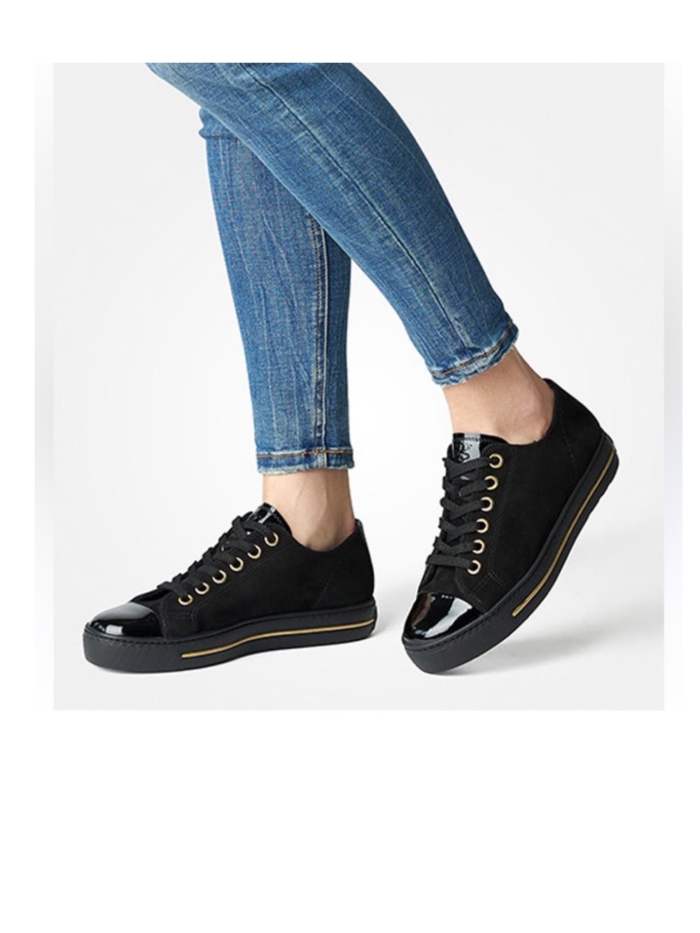 PAUL GREEN Women's Sophie Sneakers
Color: Black Suede UK size 3.5 US 6 new
